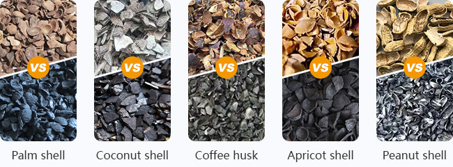 Nut Shell Charcoal Machine material diagram